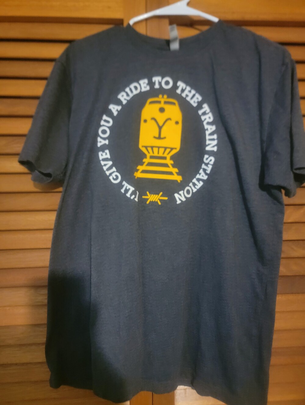 Next Level Apparel Black Tee with Yellow Train Crest